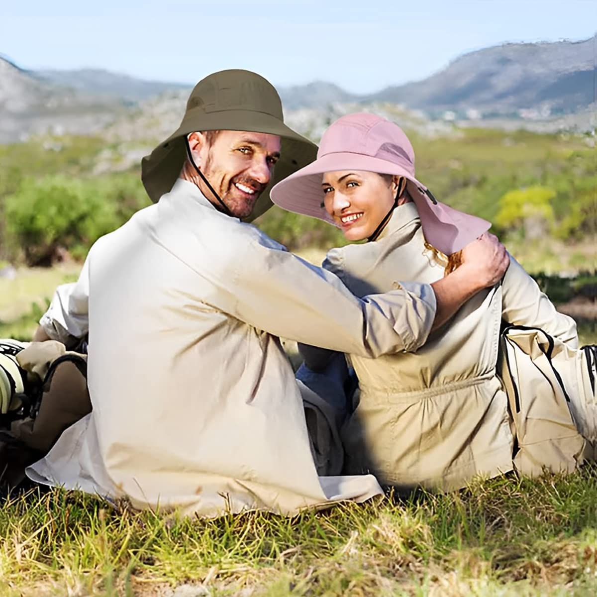 GUSTAVE Wide Brim Summer Cap for Men&Women Hat for Men with Neck Flap, UPF50+ Hiking Safari Fishing Hat for Men Women, Sun Protection Beach Hats, Sun Hats for Women Summer Hat Green GUSTAVE Wide Brim Summer Cap for Men&Women Hat for Men with Neck Flap, UPF50+ Hiking Safari Fishing Hat for Men Women, Sun Protection Beach Hats, Sun Hats for Women Summer Hat Green